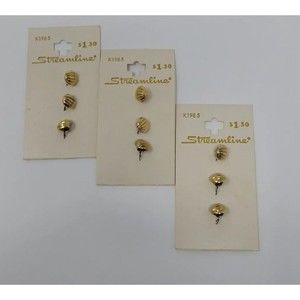 Streamline Vintage Gold Round buttons (9 total) Size 14 (3/8") 9mm ~ K198 5